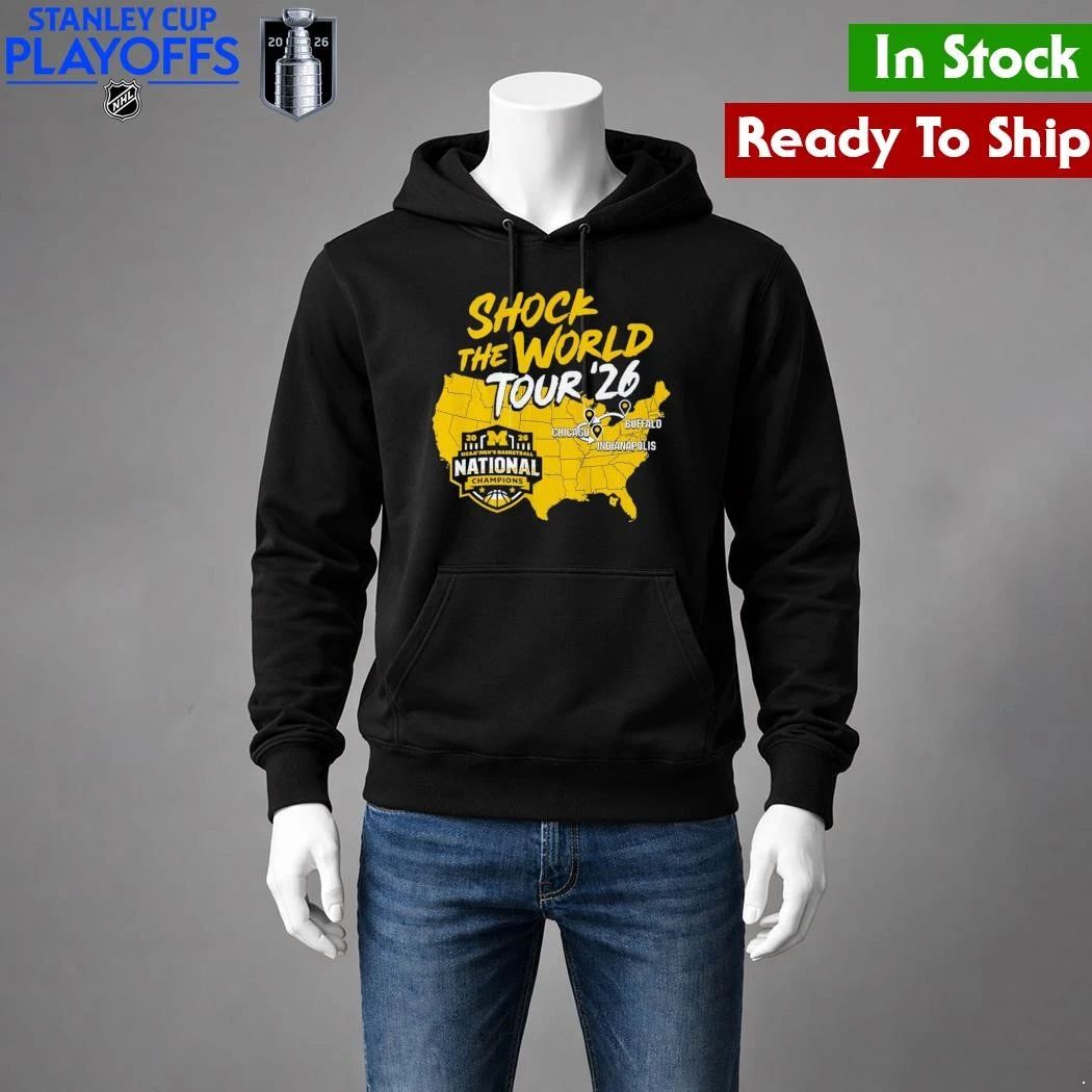 Michigan Wolverines MBB 2026 National Champions Shock the World Tour Shirt Unisex , , , Long Sleeve Tee
