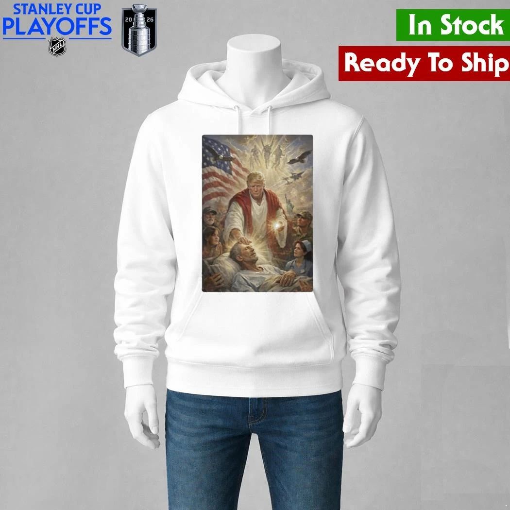 Trump Jesus Patriotic Healing Scene 2026 Humor Shirt Unisex , , , Long Sleeve Tee