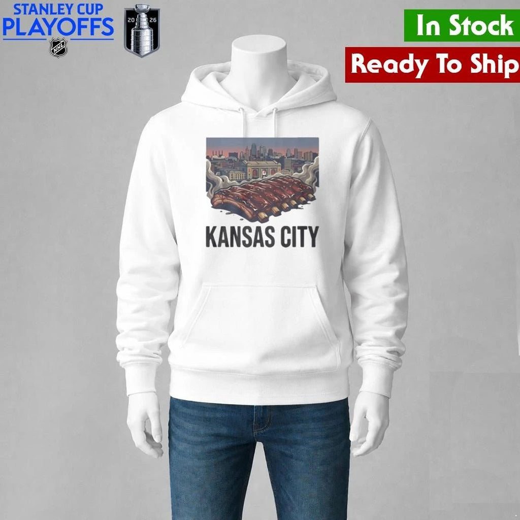 Kansas City Missouri BBQ Ribs Skyline Shirt Unisex , , , Long Sleeve Tee