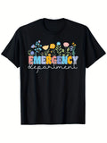 New Retro Boho Floral Emergency Department Nurse - Unisex Adult,Short S Unisex , , , Long Sleeve Tee
