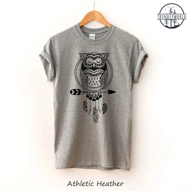 Spiritual Owl Spirit Animal Boho Comfort Tee Unisex , , , Long Sleeve Tee