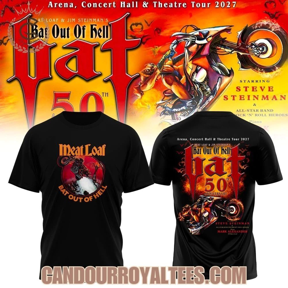 Meat Loaf Bat Out of Hell 50th Anniversary Tour 2027 Unisex , , , Long Sleeve Tee