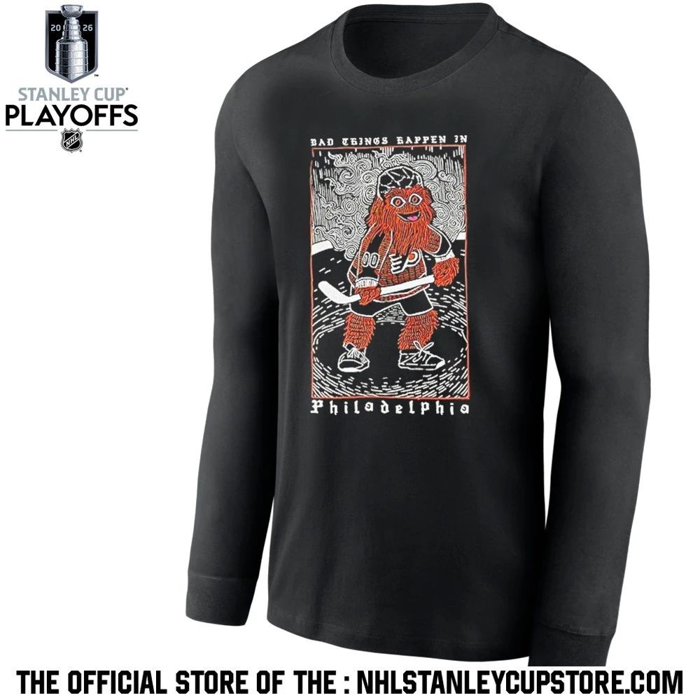 Flyers Bad Things Happen In Philadelphia Gritty Art Shirt Unisex , , , Long Sleeve Tee