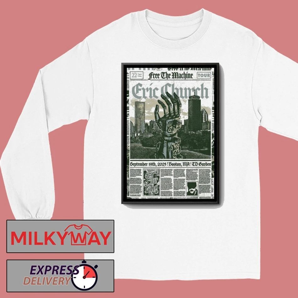 Eric Church Boston Massachusetts Concert Poster shirt Unisex , , , Long Sleeve Tee