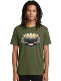 Metal-Lotus-Flower Mens Graphic Tee, 100% Cotton, Casual Summer Wear Unisex , , , Long Sleeve Tee