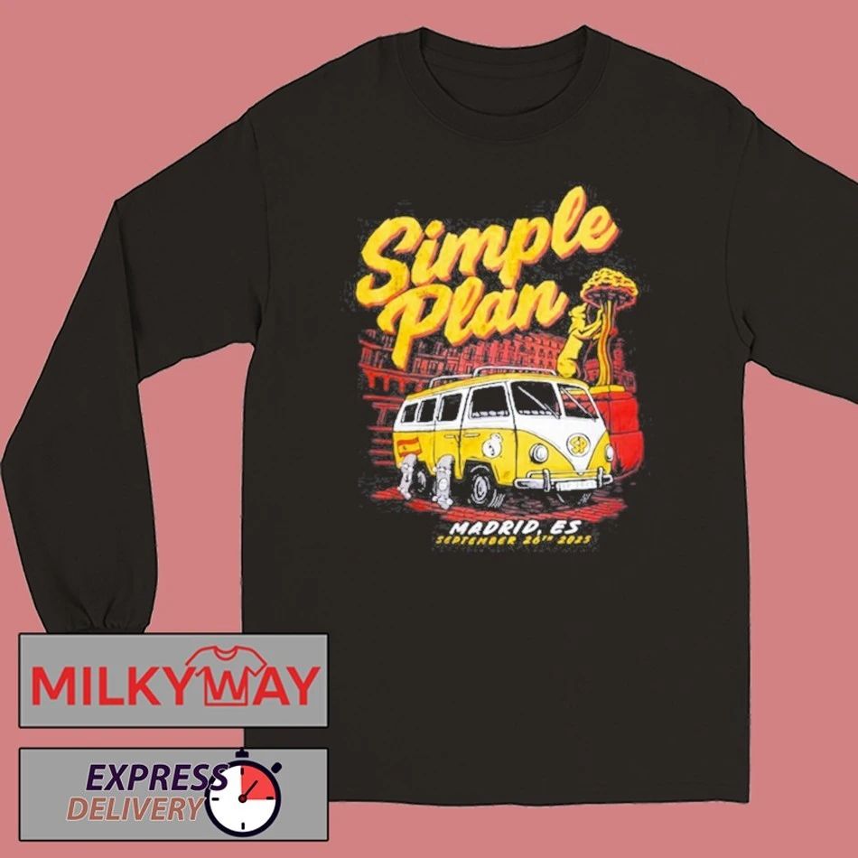Simple Plan Madrid, Spain 2025 Event Unisex , , , Long Sleeve Tee
