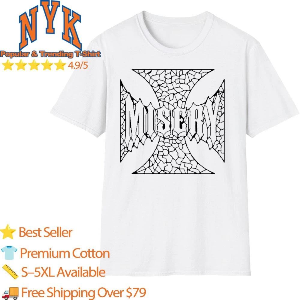 Misery Iron Cross Grunge Broken Mosaic Pattern Gothic Streetwear Shirt