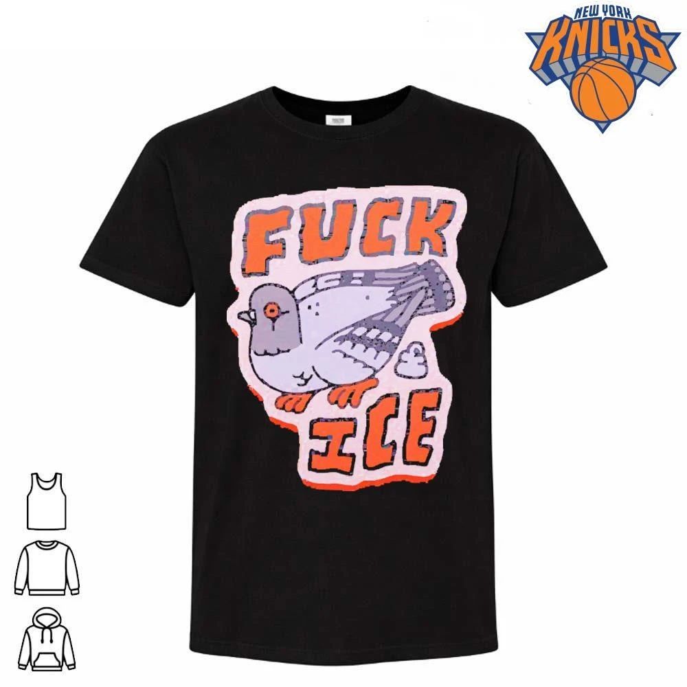Fuck ICE Pigeon Pooping Anti Border Patrol Political Cartoon Streetwear Shirt