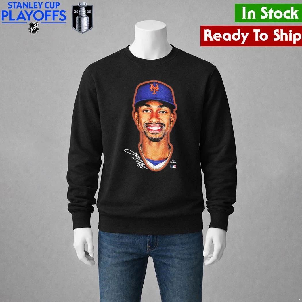 New York Mets Francisco Lindor Outerstuff Black Headliner Shirt Unisex , , , Long Sleeve Tee