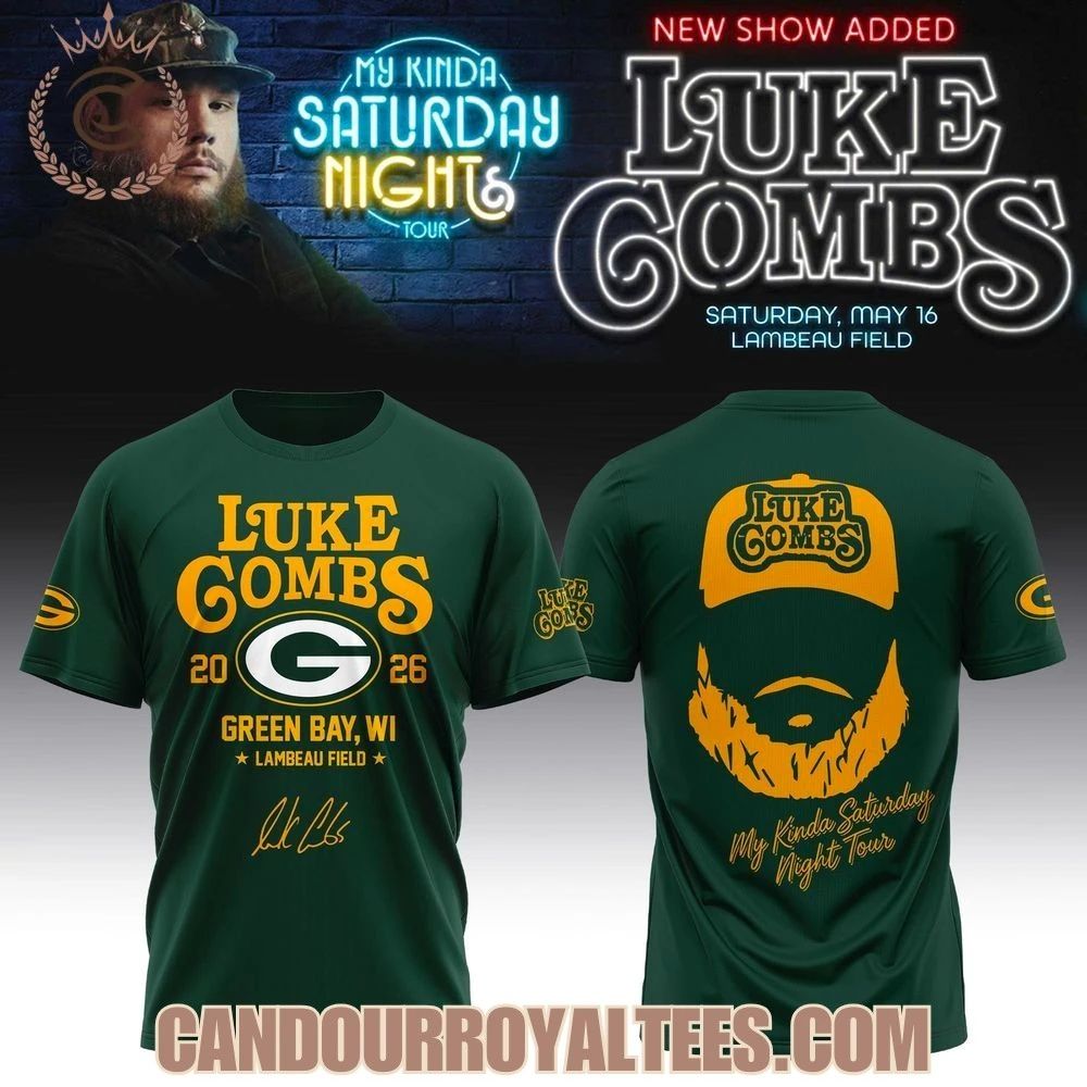 Green Bay Packers x Luke Gombs My Kinda Saturday Night Tour 2026 shirt Unisex , , , Long Sleeve Tee