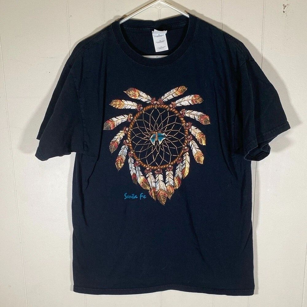 Black Dreamcatcher Graphic Santa fe mens size large unisex hippie boho Unisex , , , Long Sleeve Tee