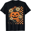 Vintage Floral Boho Pumpkin Cute Halloween Fall unisex Unisex , , , Long Sleeve Tee
