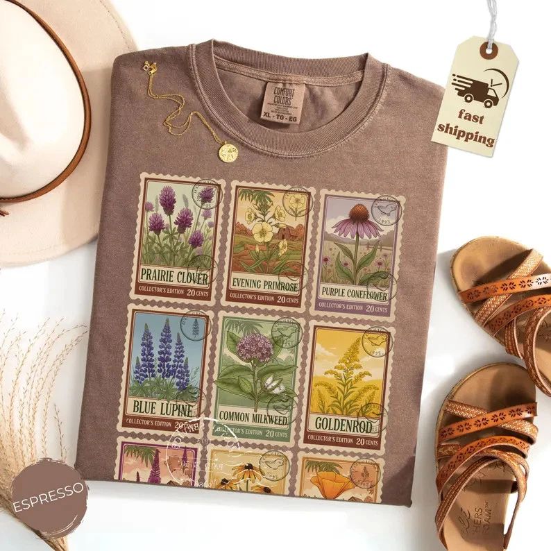 Wildflowers Boho Comfort Tee Shirt Nature Lover Gift Soft Relax Unisex , , , Long Sleeve Tee