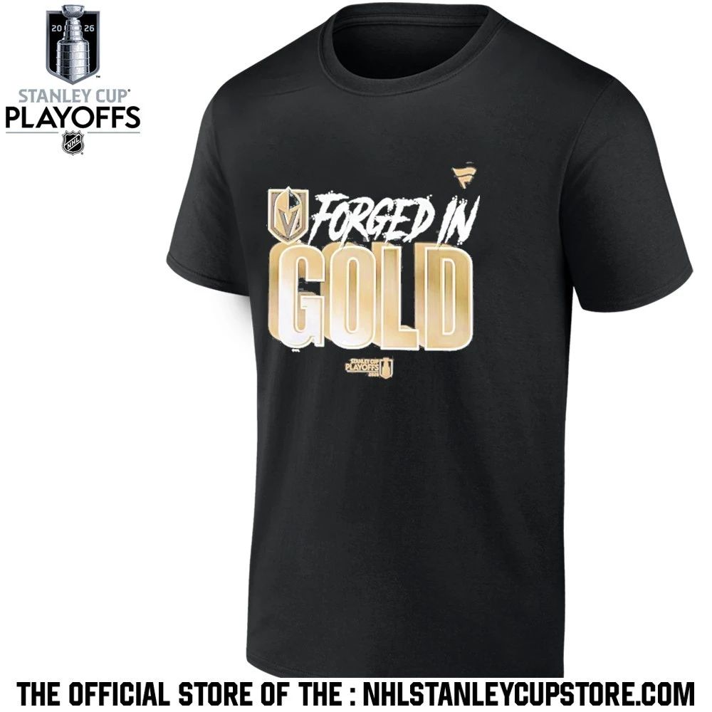 Forged In Gold Vegas Golden Knights Black 2026 Nhl Playoff Hometown Slogan Legacy Shirt Unisex , , , Long Sleeve Tee