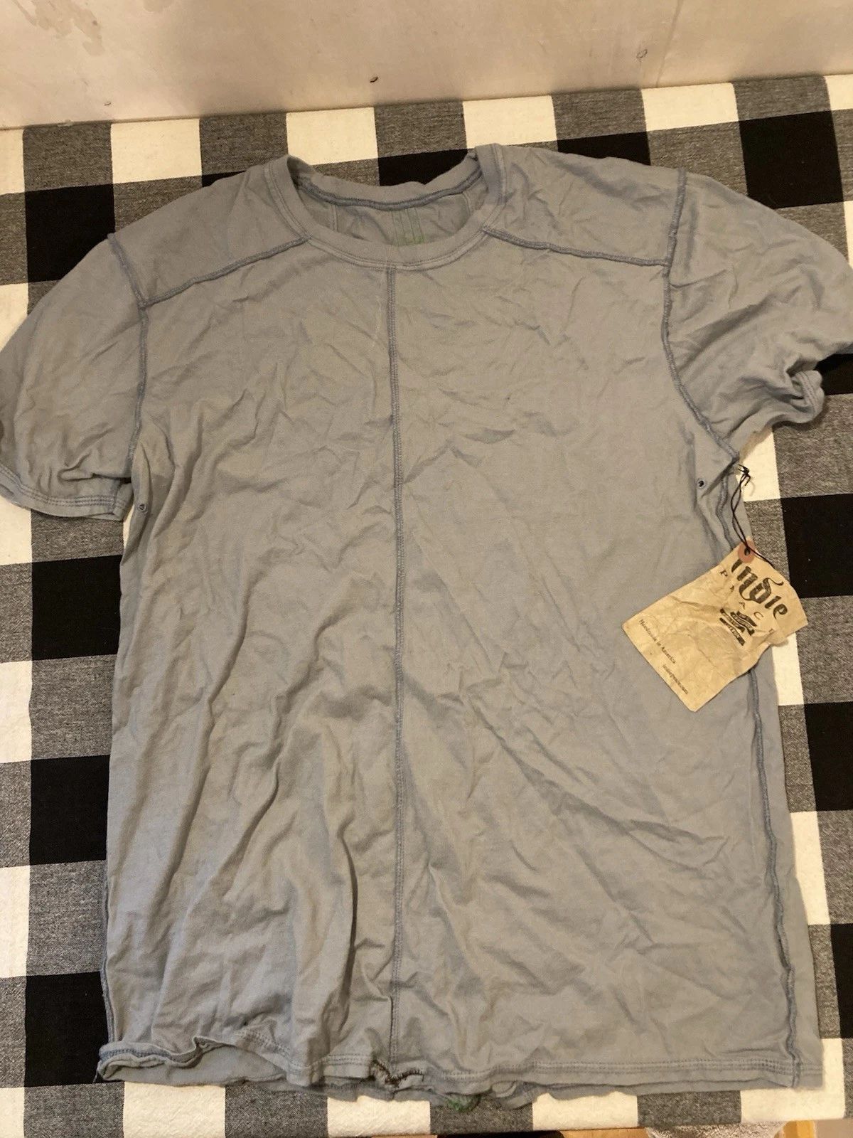 RARE NWT Indie Peace Organic Cotton Blue Made In USA Boho Designer Y2K Unisex , , , Long Sleeve Tee