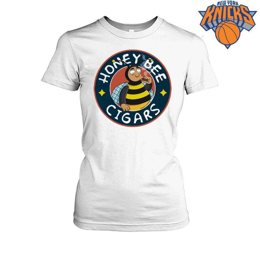 Honey Bee Cigars Retro Smoking Cartoon Mascot Brand Logo Shirt