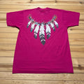 Vintage 90s Native American Boho Tribal Necklace Feather Graphic - Large Unisex , , , Long Sleeve Tee