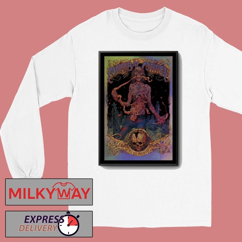 Cannibal Corpse Fall Tour 2025 Poster Foil shirt Unisex , , , Long Sleeve Tee