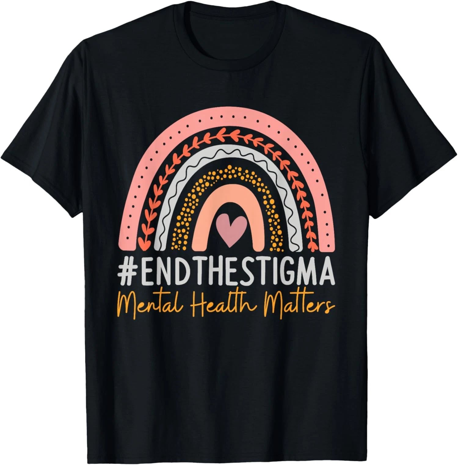 Mental Health Matters End The Stigma Rainbow Boho Unisex Unisex , , , Long Sleeve Tee