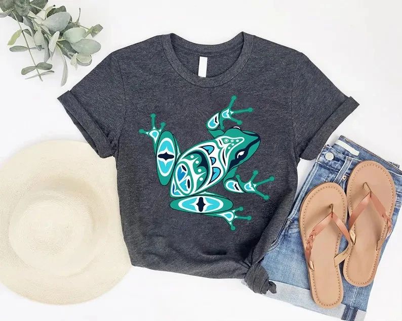 Boho Frog Colorful Nature Graphic Comfort Tee Unisex , , , Long Sleeve Tee