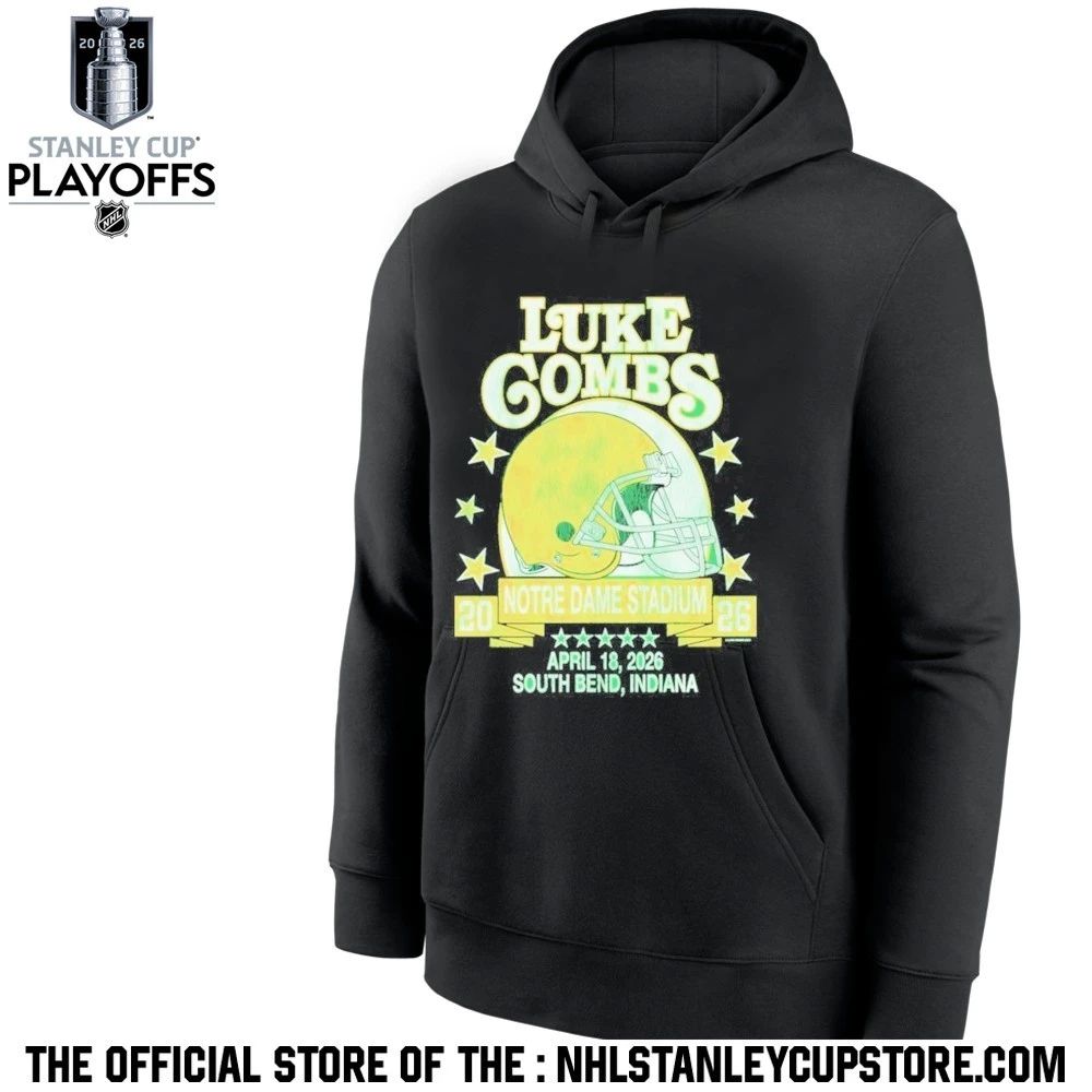 Luke Combs South Bend Indiana 2026 Tour Merch Tee At Notre Dame Stadium April 18 2026 Notre Dame Fighting Irish Helmet Shirt