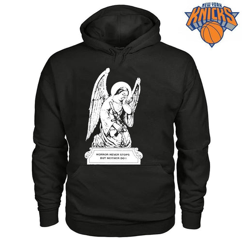 Angel with Gun Horror Never Stops But Neither Do I Gothic Graphic shirt