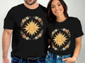 Floral Sun Face , Boho Graphic Tee for Women, Retro Summer Aesthetic Unisex , , , Long Sleeve Tee