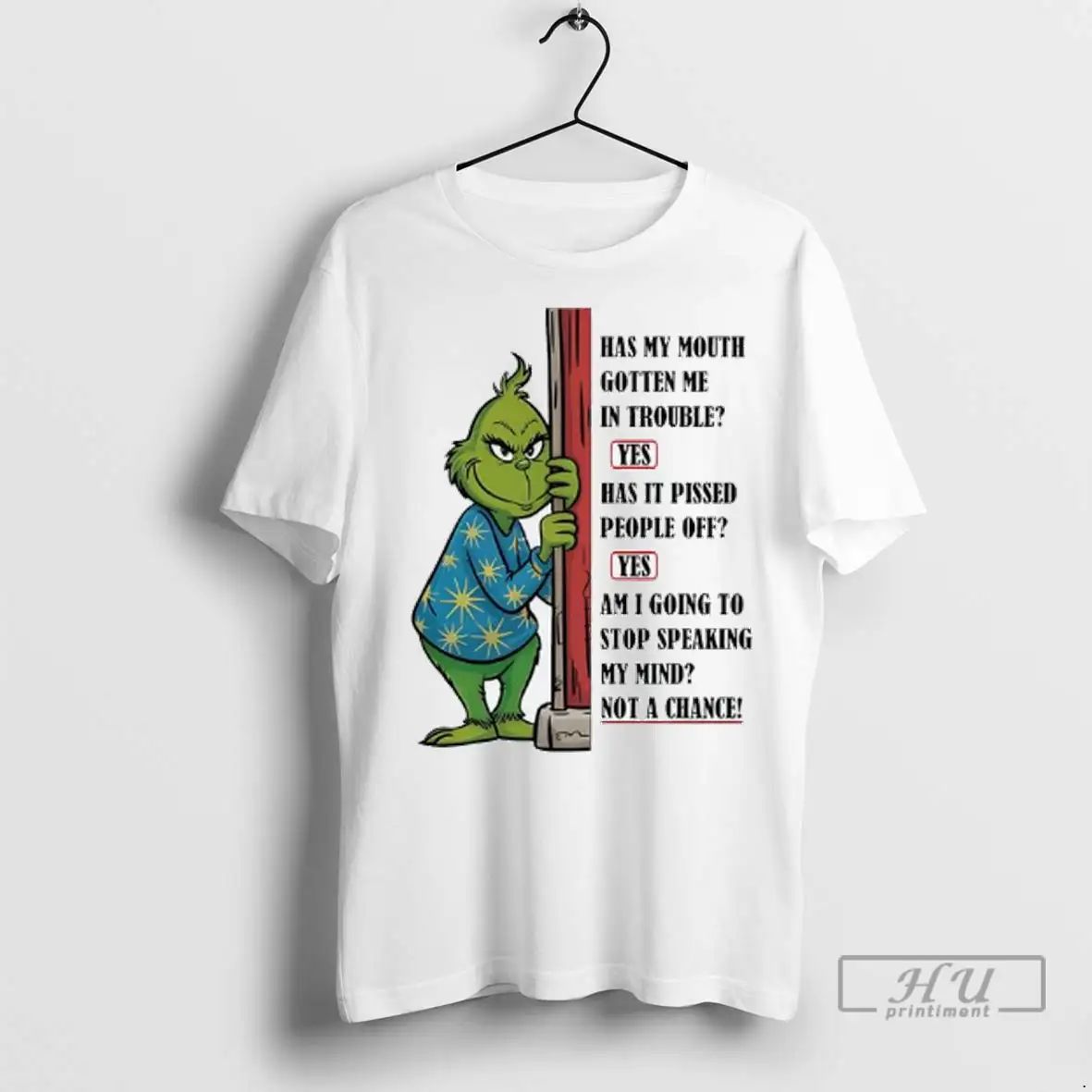 Officials Grinch Has My Mouth Gotten Me In Trouble Has It Pissed People Off Am Unisex , , , Long Sleeve Tee