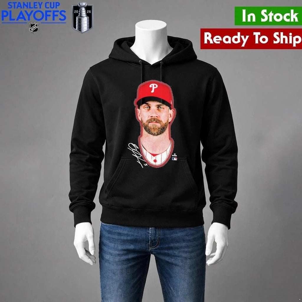 Philadelphia Phillies Bryce Harper Outerstuff Black Headliner Shirt Unisex , , , Long Sleeve Tee