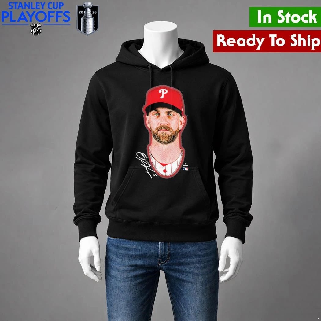 Philadelphia Phillies Bryce Harper Outerstuff Black Headliner Shirt Unisex , , , Long Sleeve Tee