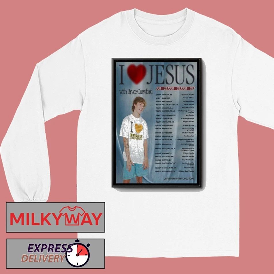 Bryce Crawford US Tour 2025 Poster shirt Unisex , , , Long Sleeve Tee