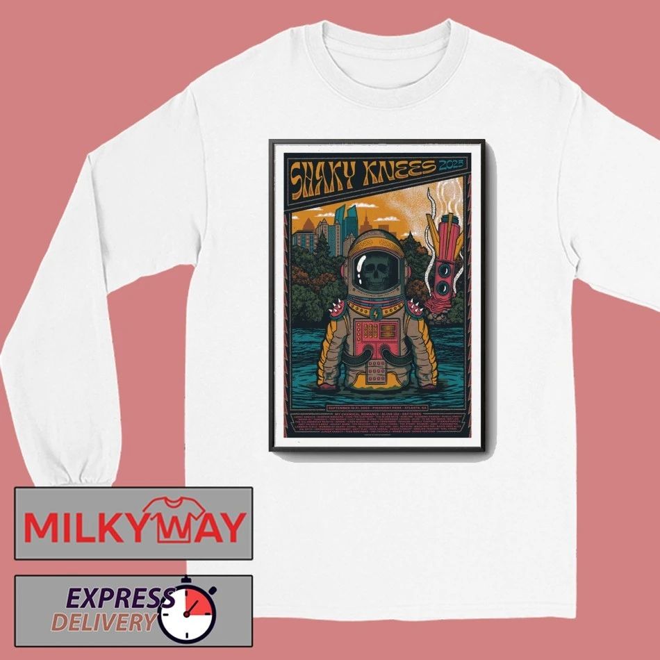 Atlanta, Georgia 2025 Shaky Knees Festival Poster shirt Unisex , , , Long Sleeve Tee