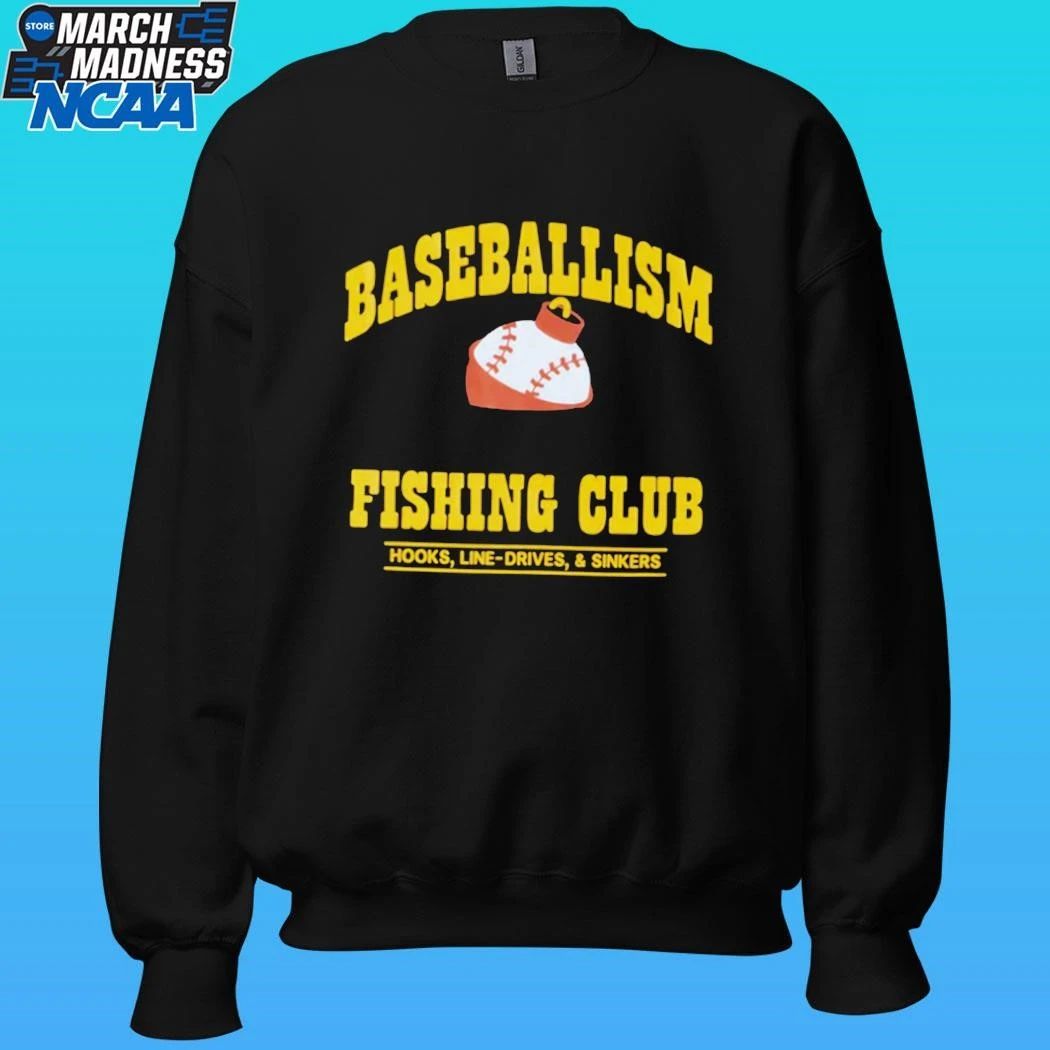 Baseballism Fishing Club Hooks Line Drives And Sinkers Shirt Unisex , , , Long Sleeve Tee