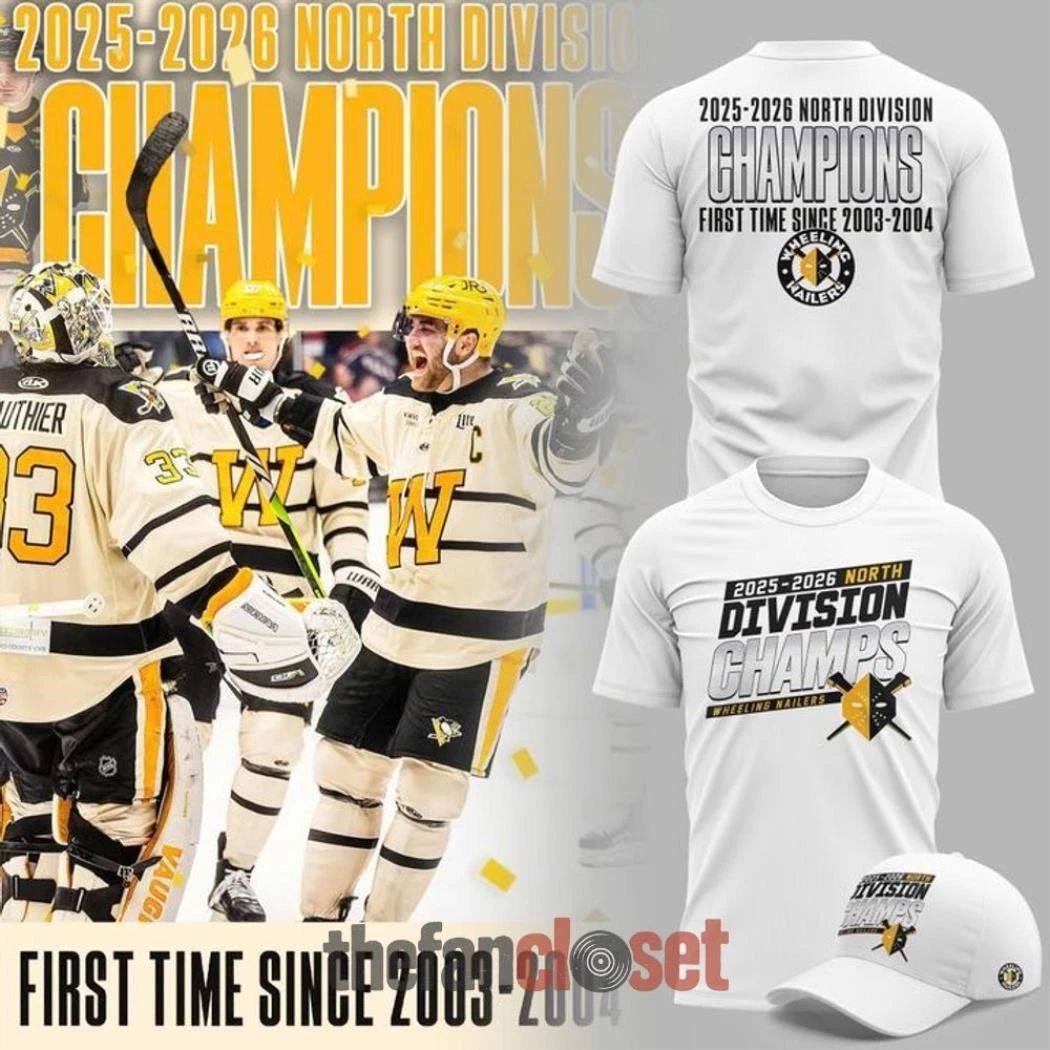 Wheeling Nailers 2025-2026 North Division Champions Shirt Unisex , , , Long Sleeve Tee