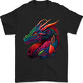 A Colourful Dragon Fantasy Mens 100% Cotton Unisex , , , Long Sleeve Tee