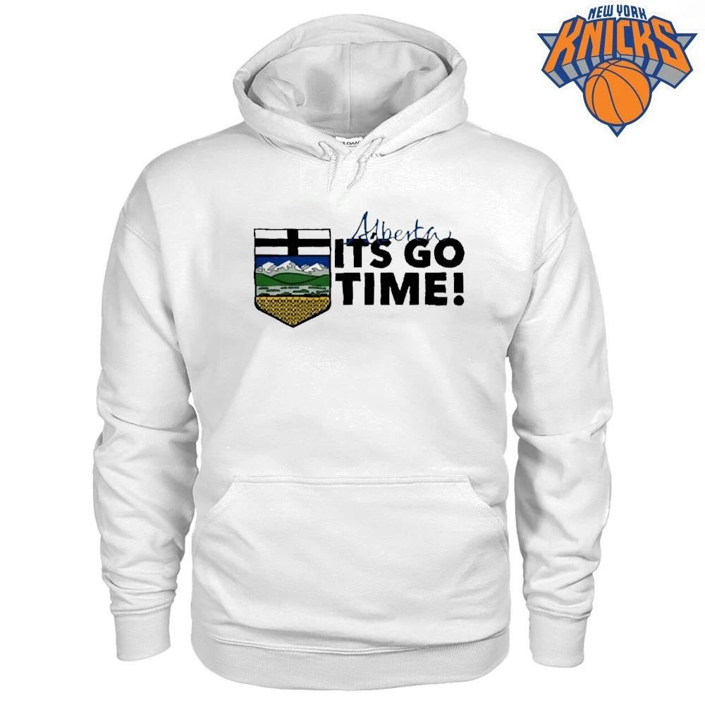 Alberta Its Go Time Canadian Province Crest Flag Hockey Fan T Shirt