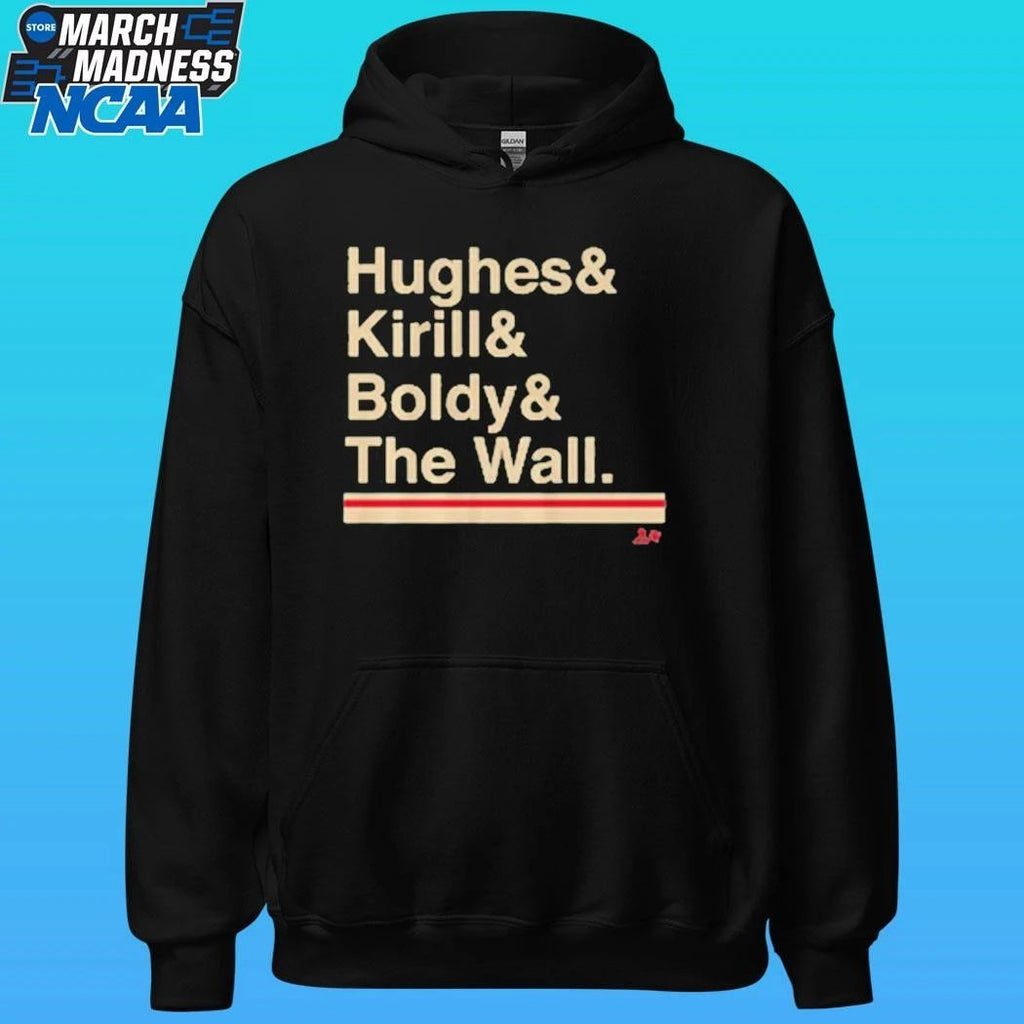 Minnesota Hockey Ampersand Hughes & Kirill & Boldy & The Wall Shirt Unisex , , , Long Sleeve Tee