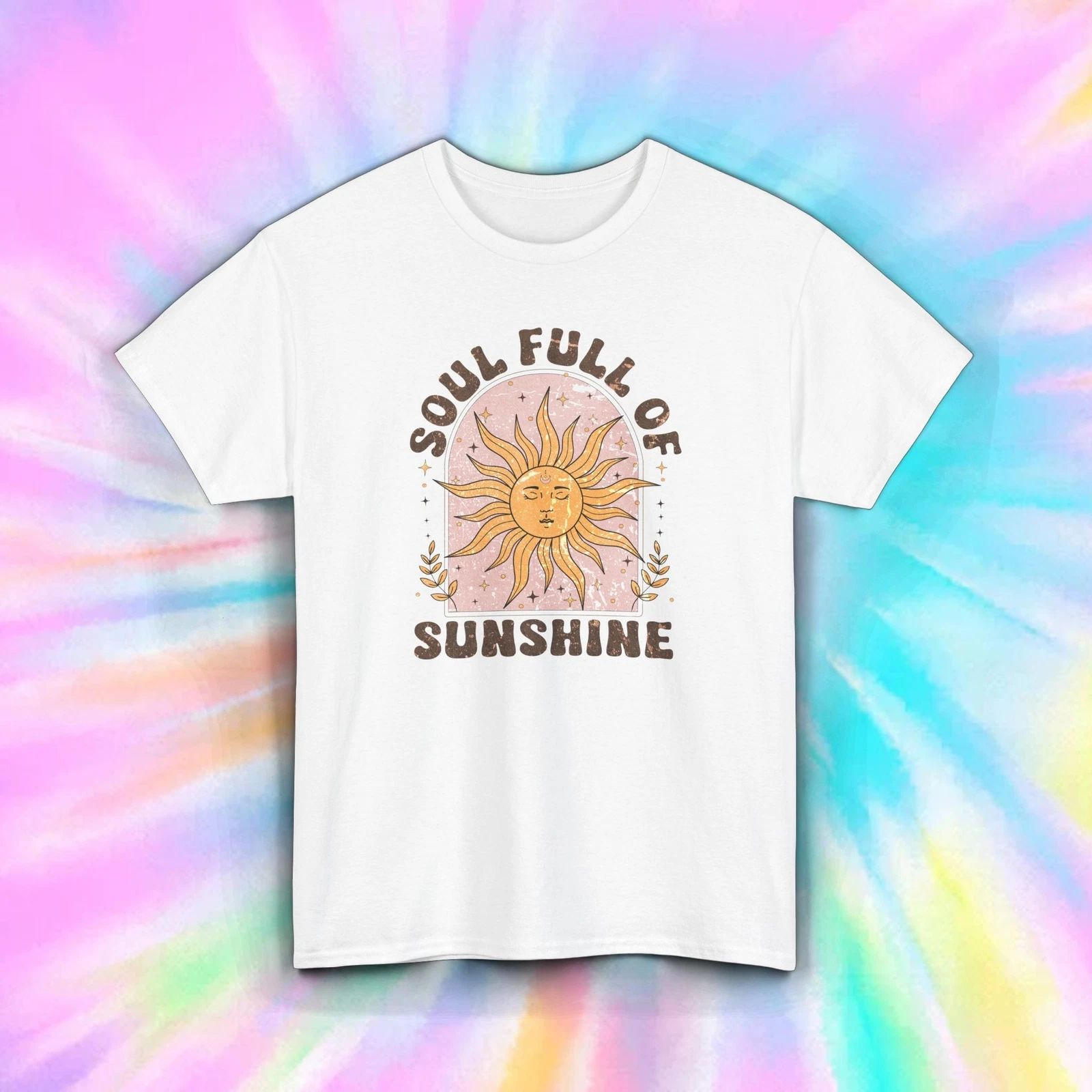 Soul Full of Sunshine Shirt Boho Retro Celestial Positive Tee S-5XL Unisex , , , Long Sleeve Tee
