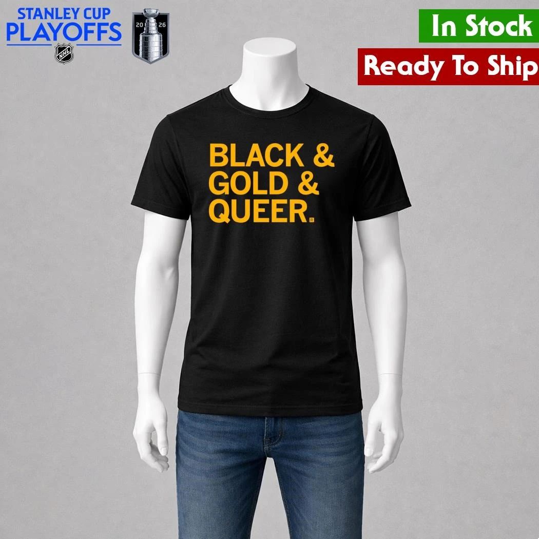 Black & Gold & Queer Shirt Unisex , , , Long Sleeve Tee