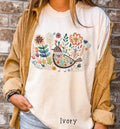 Boho Folk Art Bird Comfort Tee Soft Cotton Graphic Shirt Gift Unisex , , , Long Sleeve Tee