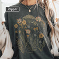 Wildflower Shirt - Pressed Flower Graphic Tee, Boho Botanical with Vinta Unisex , , , Long Sleeve Tee