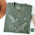 Comfort Colors Heron Nature , Boho Unisex Gift, Womens Clothing, Gardeni Unisex , , , Long Sleeve Tee