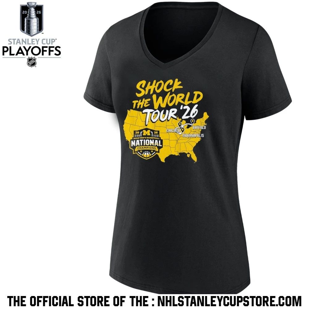 Michigan Wolverines 2026 National Champions Shock the World Tour Shirt Unisex , , , Long Sleeve Tee