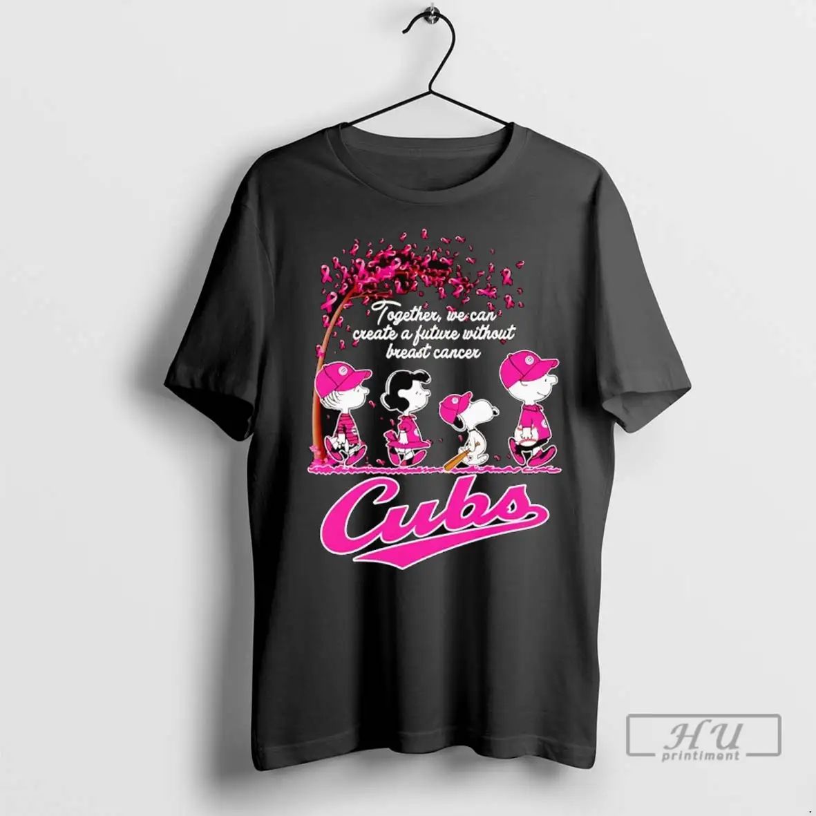 Officials Peanuts Cubs Together We Can Create A Future Without Breast Cancer T Shirts Unisex , , , Long Sleeve Tee