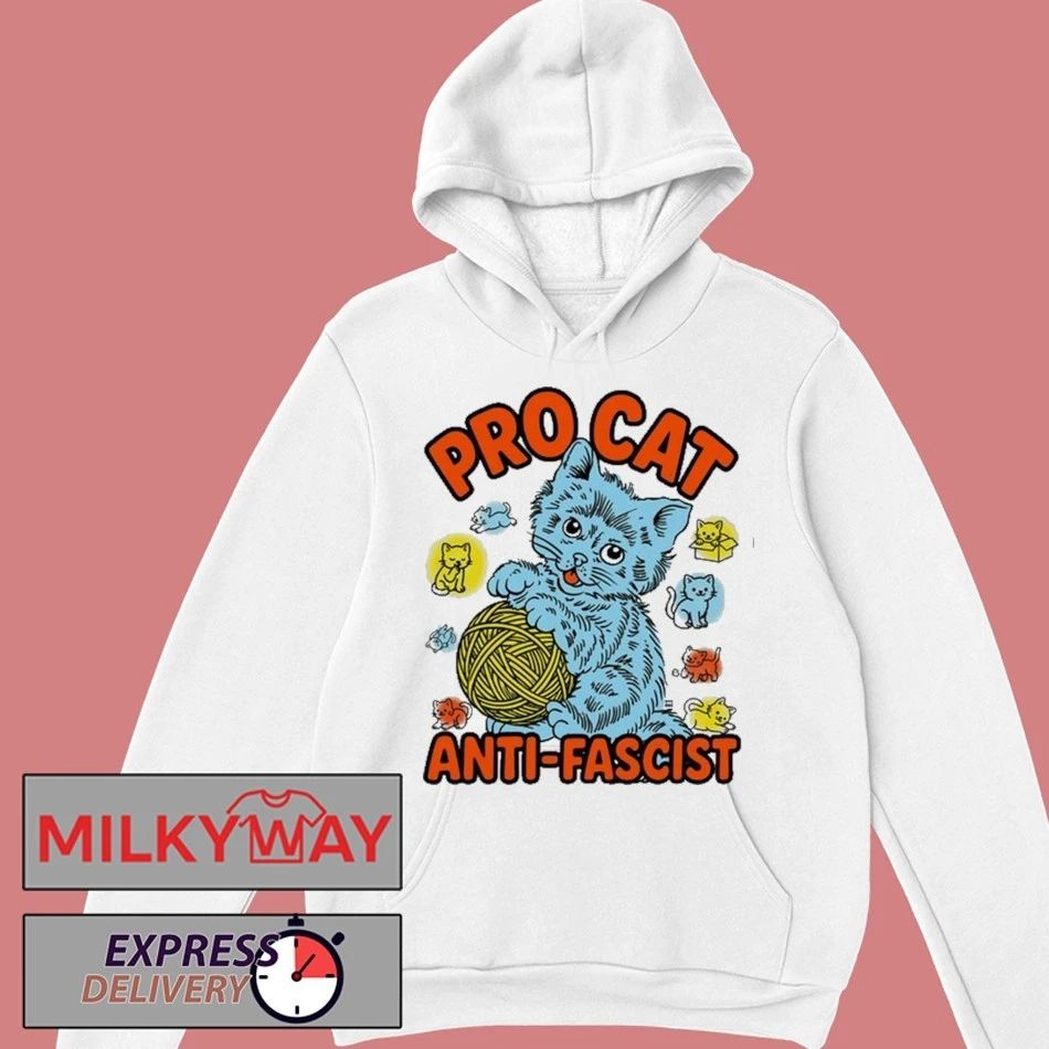 Pro Cat Anti Fascist Shirt Unisex , , , Long Sleeve Tee