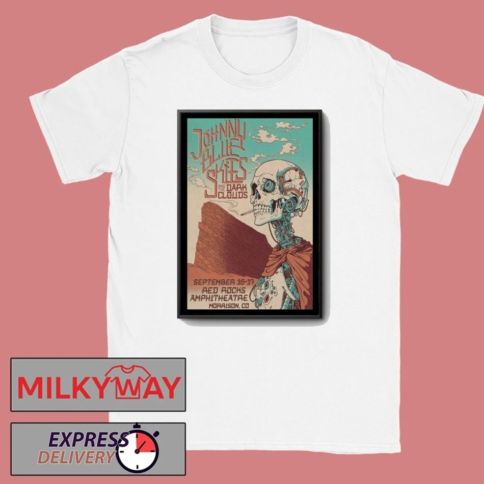 Johnny Blue Skies Concert Red Rocks Morrison, CO September 17, 2025 Poster shirt Unisex , , , Long Sleeve Tee