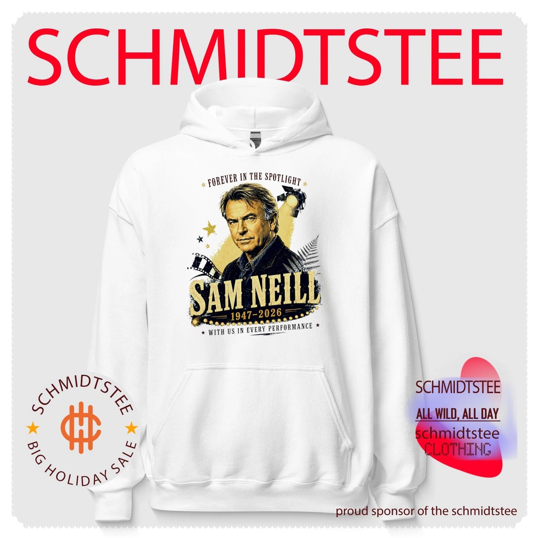 Sam Neill Forever in the Spotlight 1947-2026 Tribute shirt