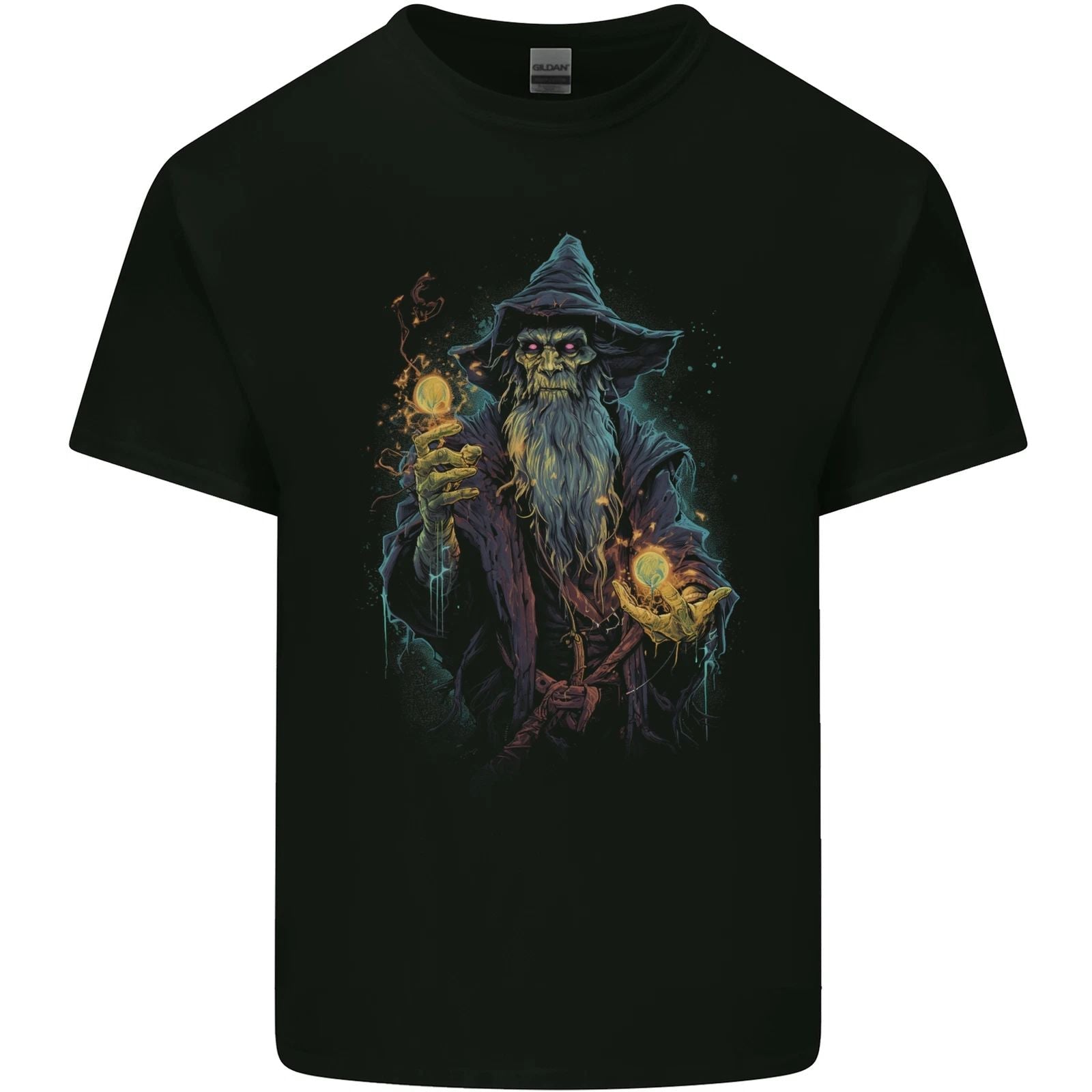 Fantasy Wizard Warlock 4 Mens Cotton Tee Top Unisex , , , Long Sleeve Tee
