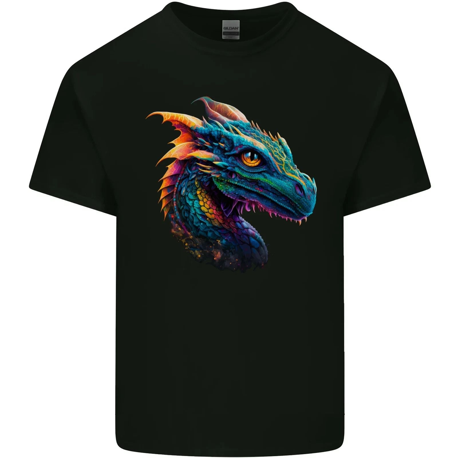 A Fantasy Colourful Dragon Mens Cotton Tee Top Unisex , , , Long Sleeve Tee