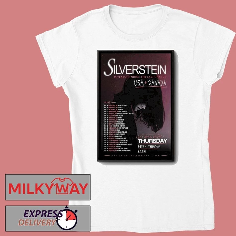 Silverstein Tour America Canada 2025 Poster shirt Unisex , , , Long Sleeve Tee
